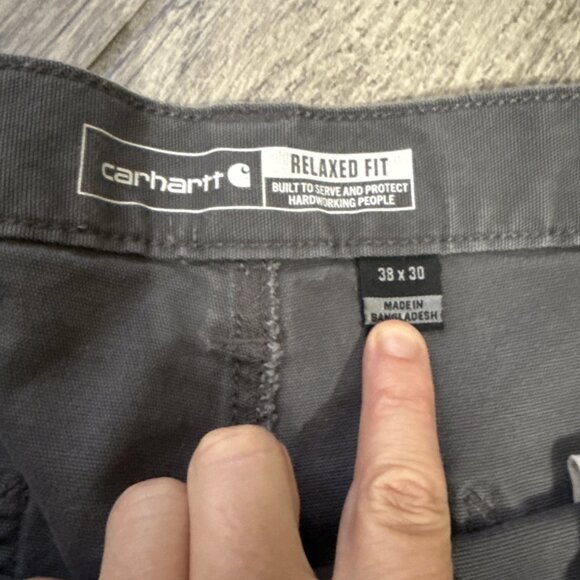 NICE Carhartt Men's 38x30 Relaxed Fit Workwear Carpenter Cargo 14806 Gray Pants - Picture 4 of 7